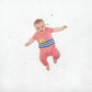 KLEIN - Stripey Sunshine Intarsia Baby Girl Playsuit - Sorbet