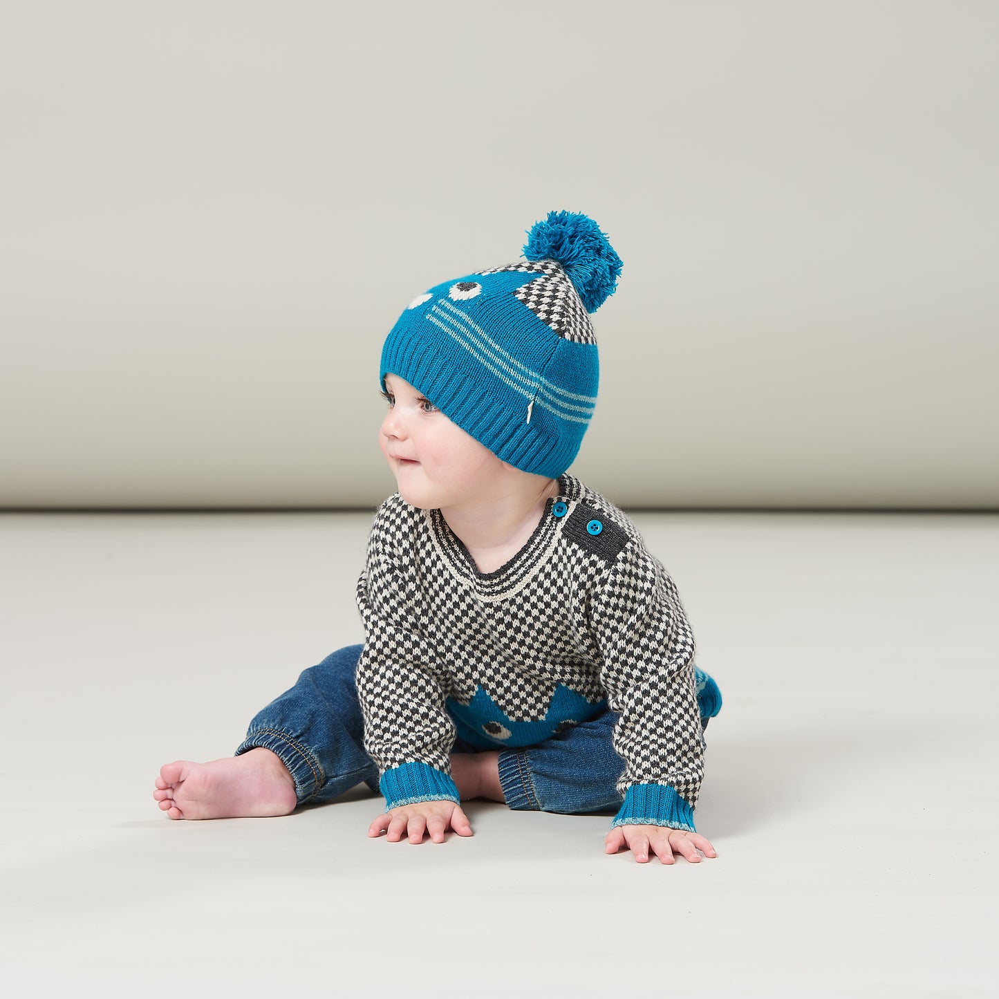 HAT - BABY - 3 COLOR (MONOCHROME/TEAL/PINK) - MOE