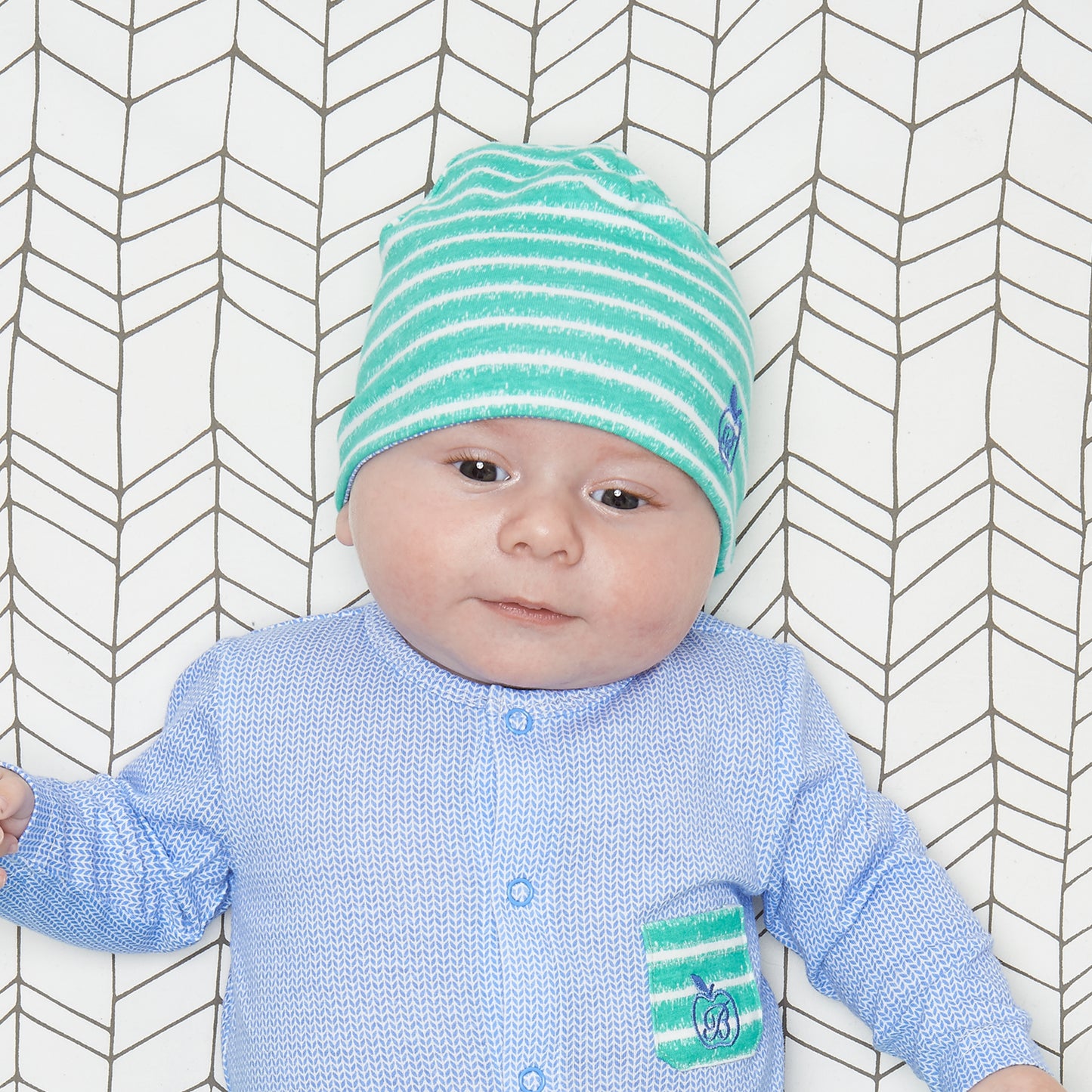 HAT - BABY - BLUE/GREEN - REVERSIBLE - SPARKY