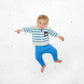 PICASSO - 'Hi' Pocket Striped Baby Cardigan - Blue Stripe