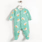 BAILEY - Printed Baby Sleepsuit - Aqua Bunny