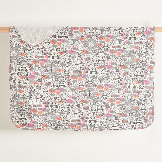 BALOU - Baby Girl Panda Print Blanket - Pink