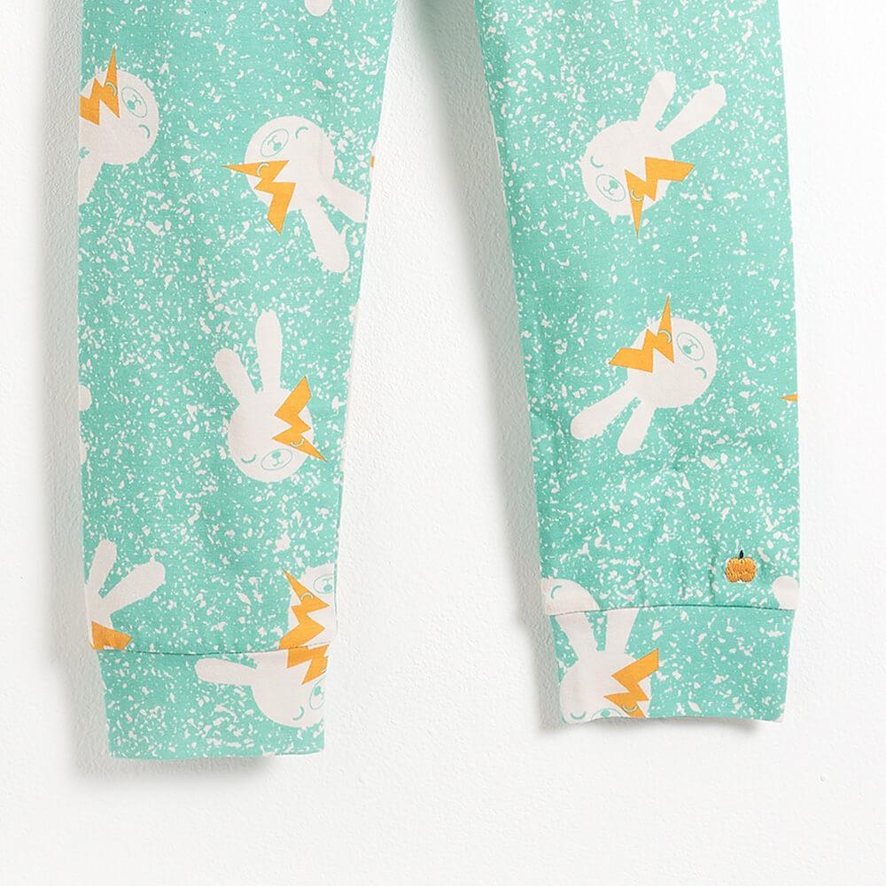 BEATON -  Bunny Print Baby Legging - Aqua Bunny