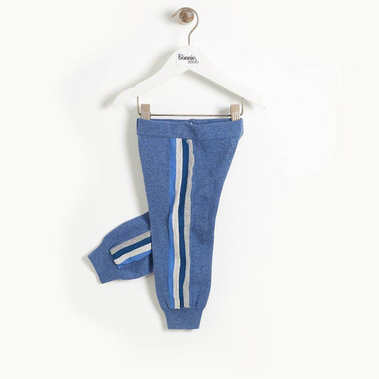 BLUES - Baby Side Stripe Knitted Trouser - BLUE