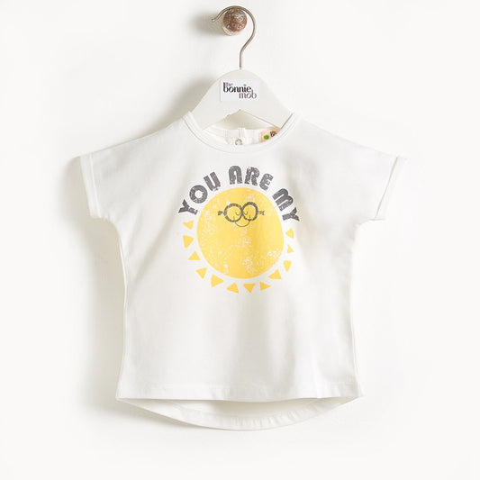 DEACON - Kimono Shape Baby T Shirt - You Are My Sunshine print