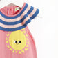 KANDINSKY - Stripey Collar Baby Playsuit - Sorbet