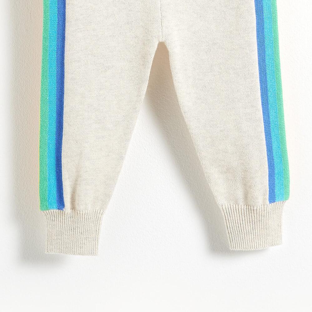 KASS - Knitted Stripe Baby Jogging Trouser - Putty