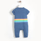 KLEIN - Rainbow Sunshine Intarsia Baby Boy Playsuit - Navy