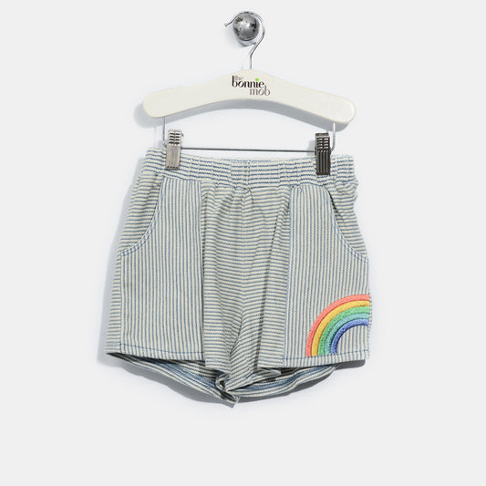 L-HATTI-Denim Stripe Big Pocket Shorts-Baby-Light Denim