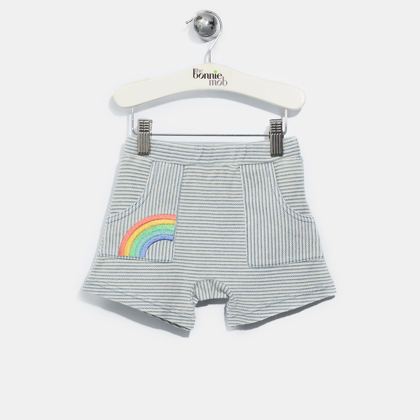 L-HENRY-Denim Stripe Comfy Shorts-Baby-Light Denim