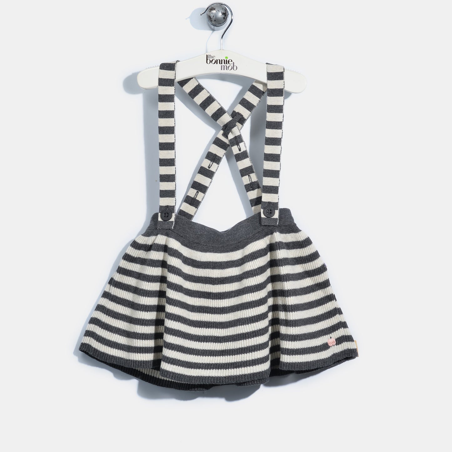 L-JESSIE-Stripe Dungaree Skirt-Baby Girl-Starch & Cinder