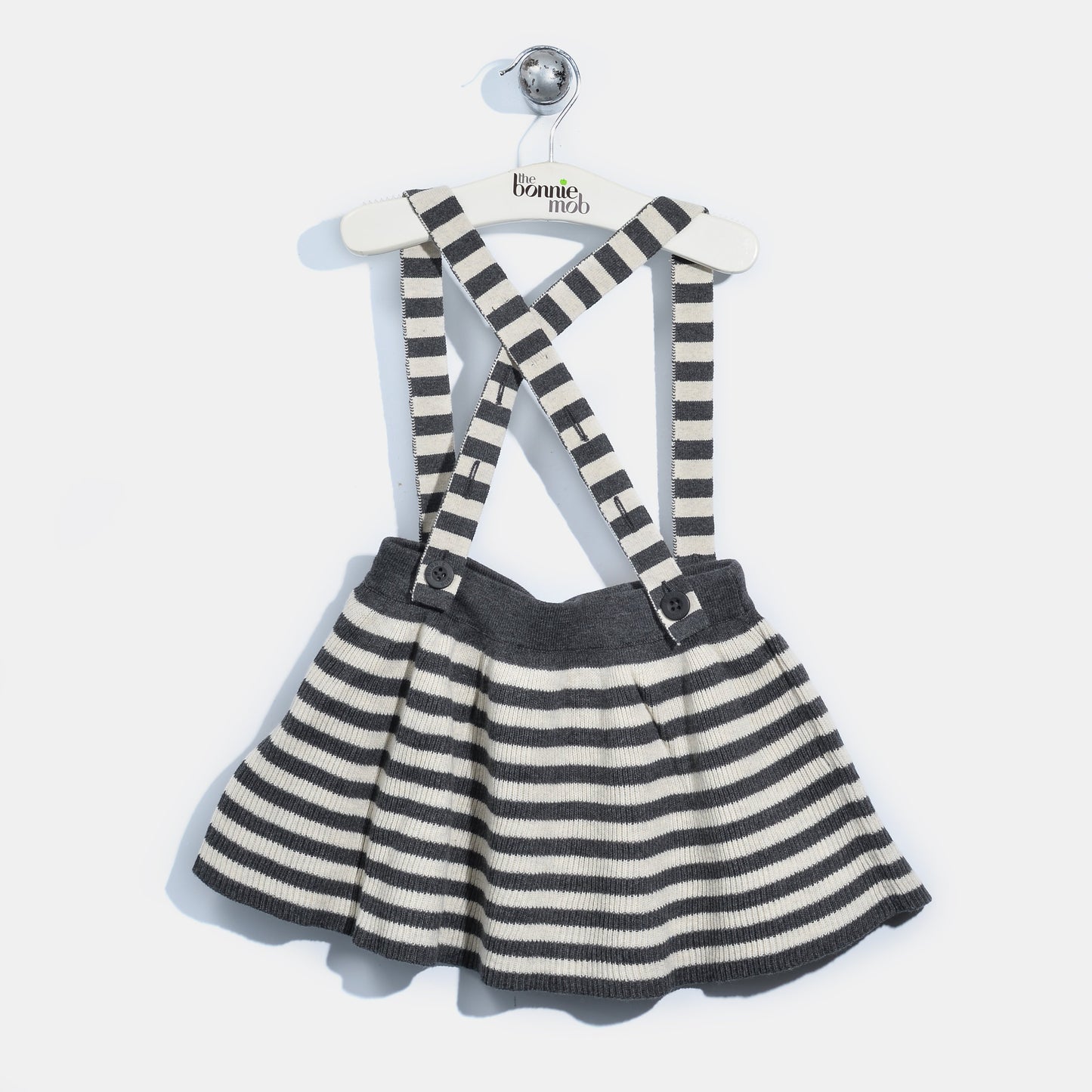 L-JESSIE-Stripe Dungaree Skirt-Baby Girl-Starch & Cinder