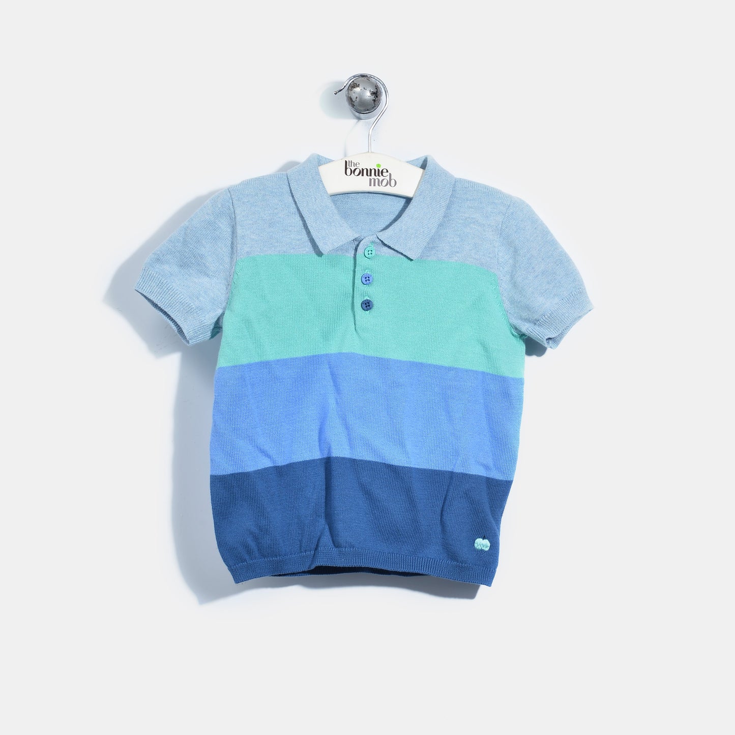 L-NILE-Colourblock Polo Shirt-Baby Boy-Blue