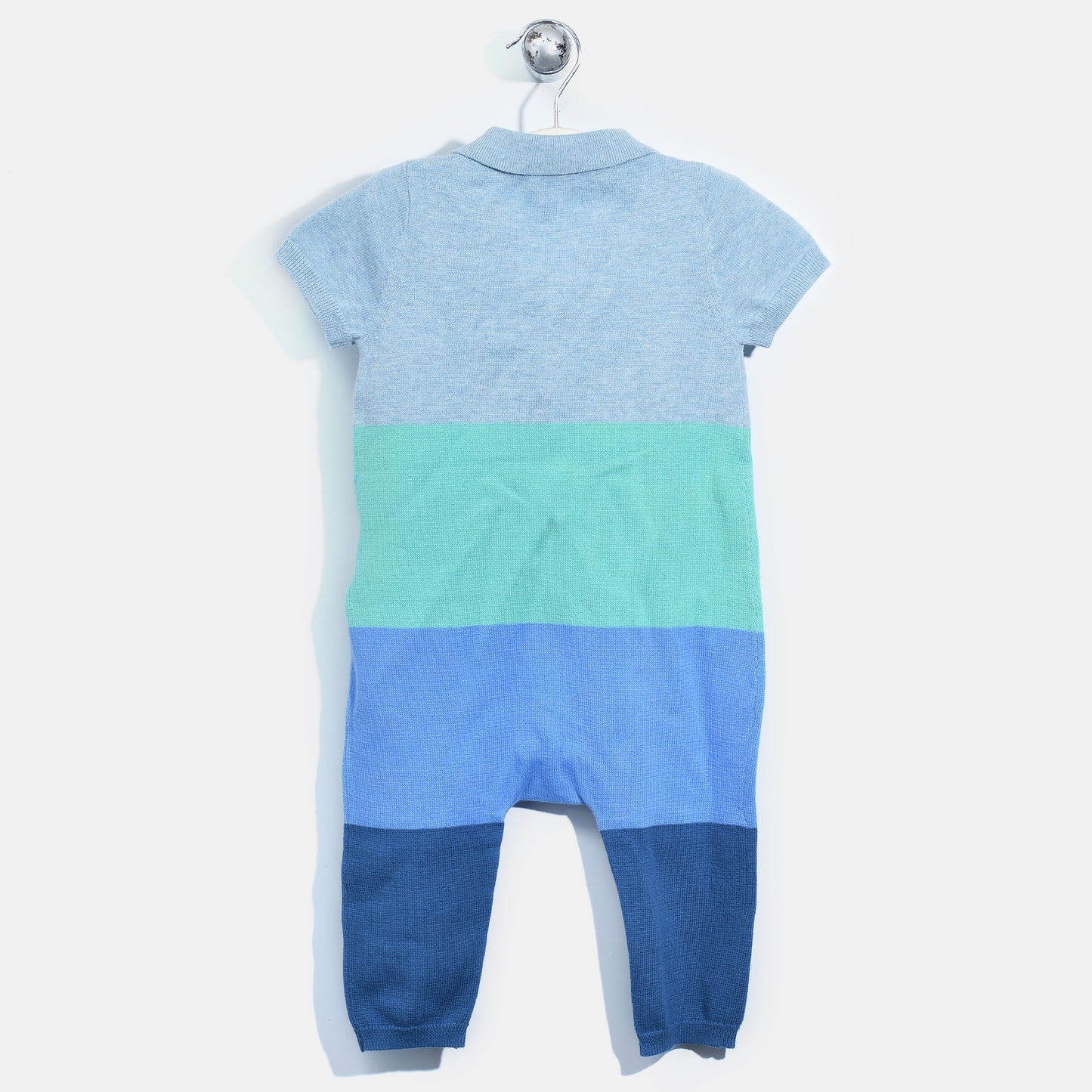 L-NOELLE-Colourblock Polo Playsuit-Baby Boy-Blue