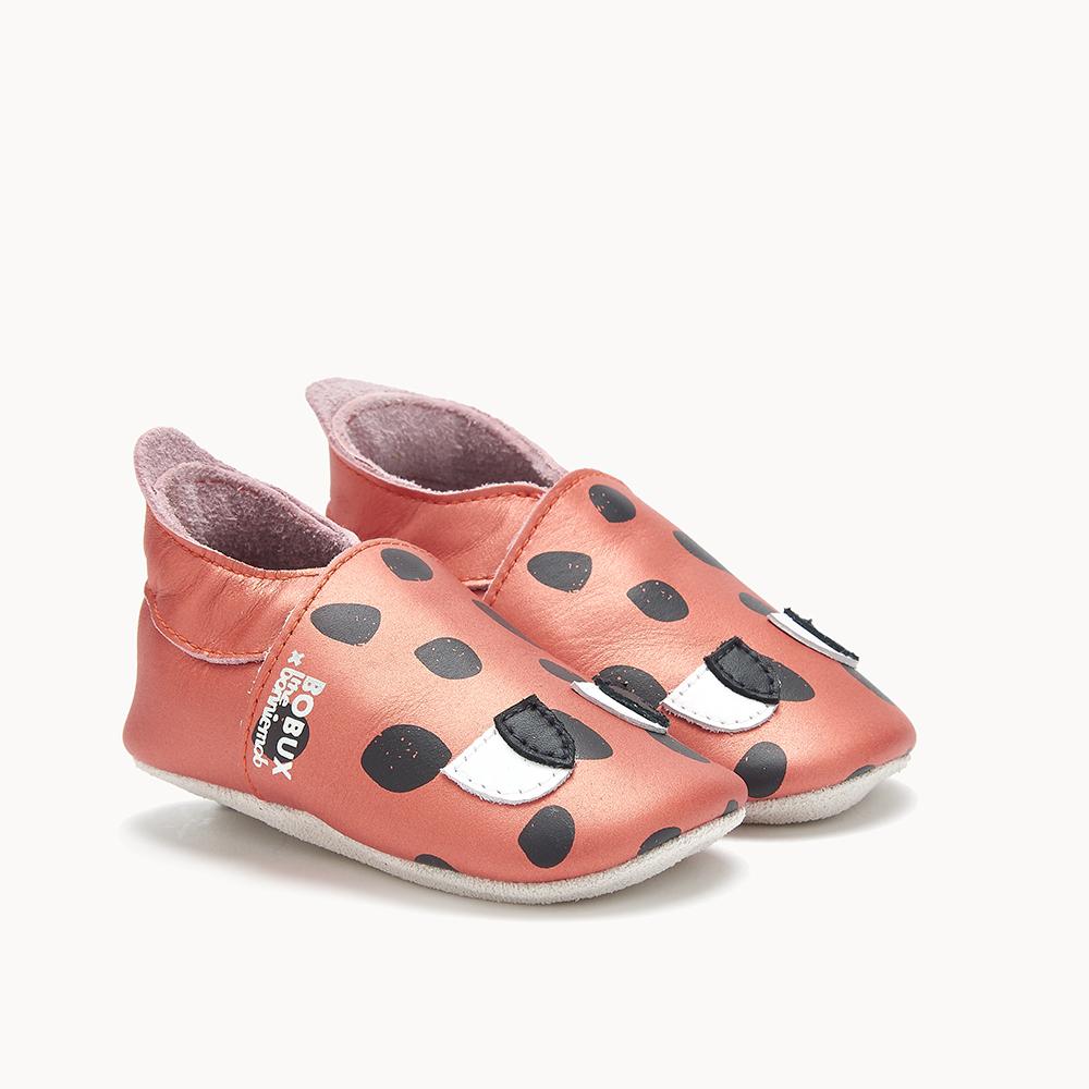 LEOPARD SPOT - Baby Leopard Soft Sole Shoe PEACH