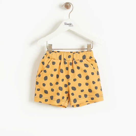 MIAMI - Baby Comfy Shorts MUSTARD LEOPARD