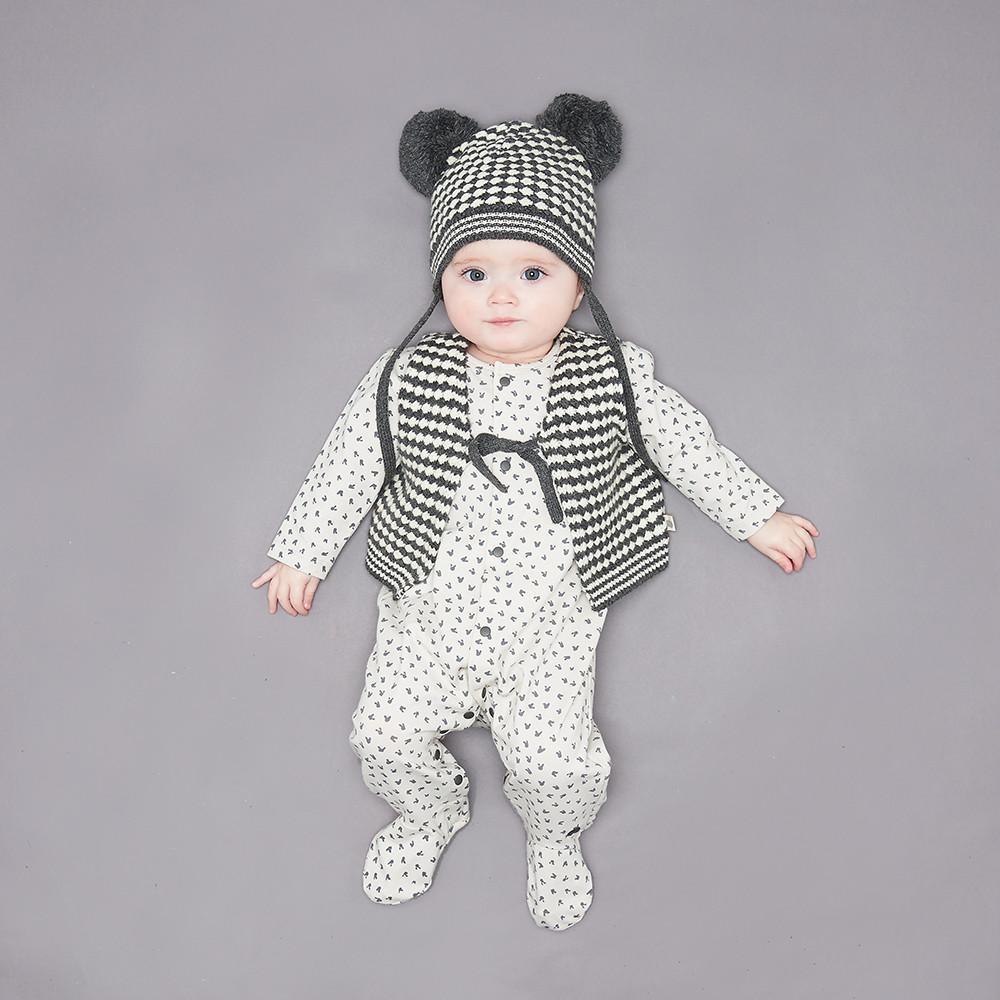 MIKO - Unisex Baby Chunky Knitted Gilet - Monochrome