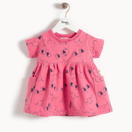 MONA - Pocket Full Frill Baby Dress  - Sorbet Eyes print