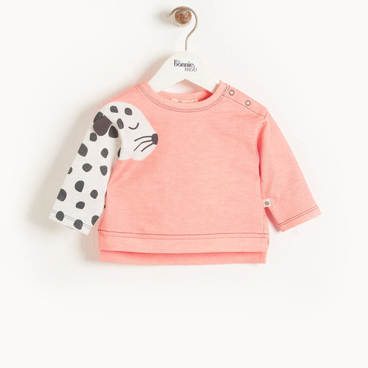 MUSTIQUE - Baby Sweatshirt PEACH LEOPARD