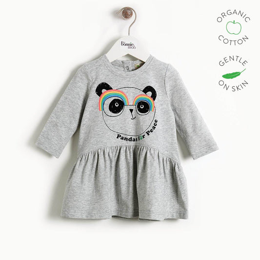 DRESS - BABY - GREY PLACED - PRUDENCE