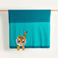ROBBIE - Unisex Knitted Tiger Baby Blanket - Teal