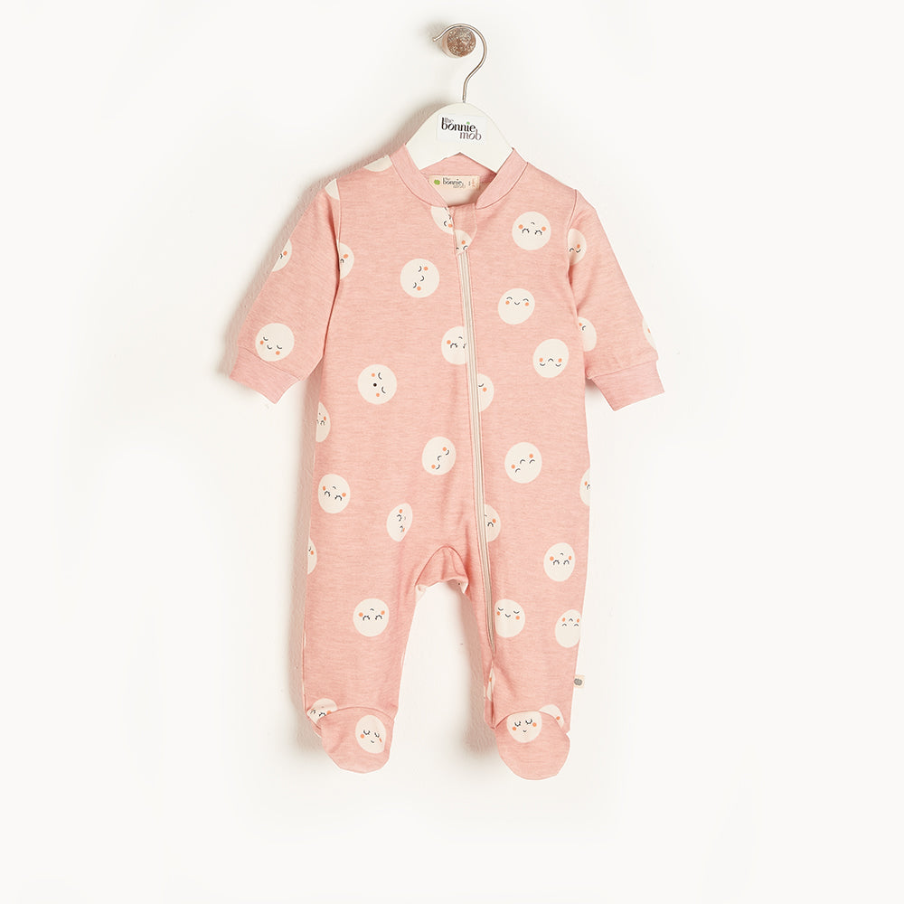 SUPERMOON - Baby - Romper Sleepsuit - Pink Moon Print