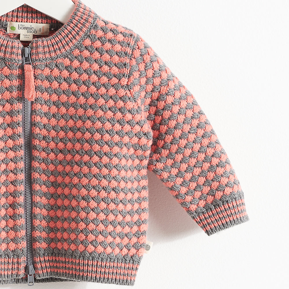 CARDIGAN - BABY - CORAL - TALLEY