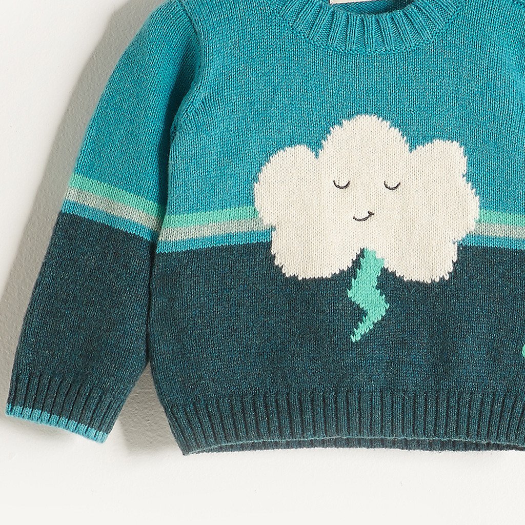 VONNY - Baby Boy Knitted Flash Cloud Sweater - Teal