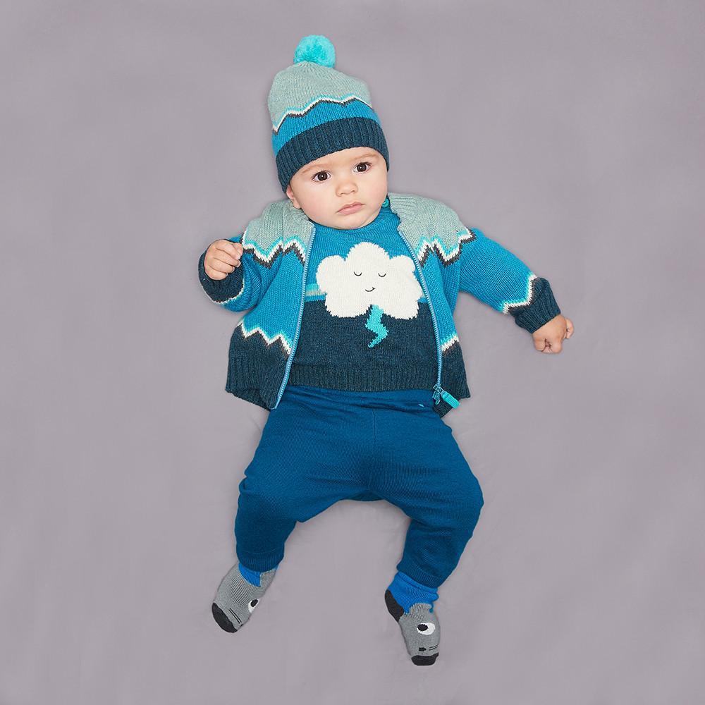 VONNY - Baby Boy Knitted Flash Cloud Sweater - Teal
