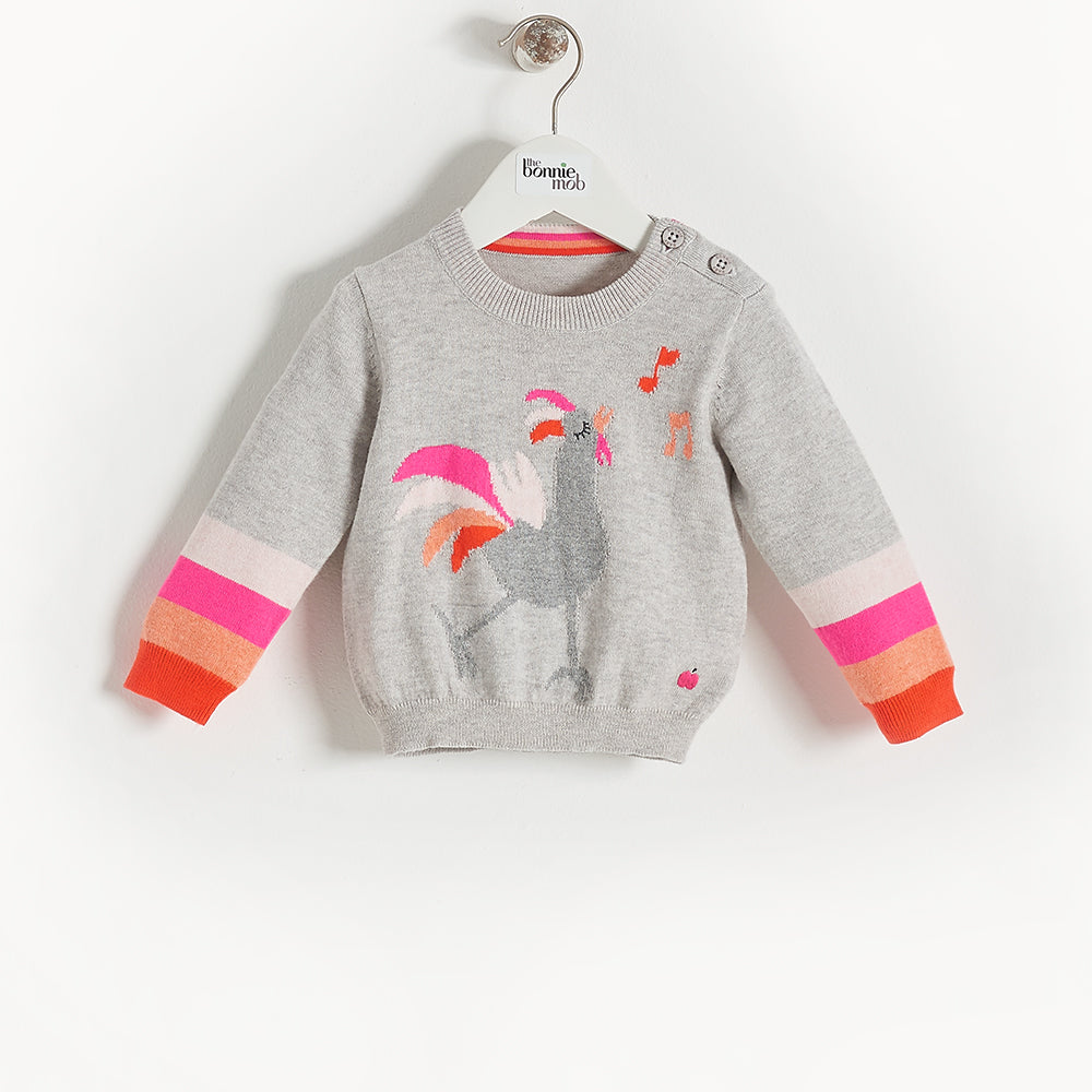 L-RODNEY - Baby - Sweater - GREY/PINK